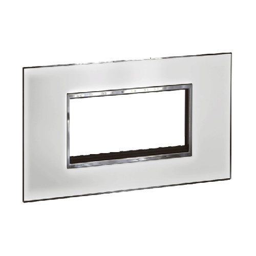 Legrand Arteor Mirror White Cover Plate With Frame, 6 M, 5757 44